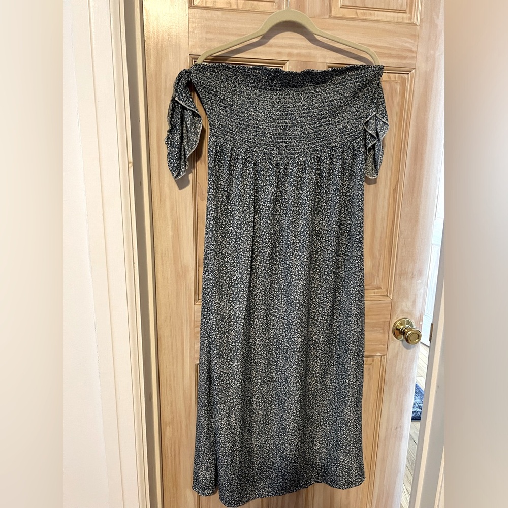 Blue Ditsy Floral Off Shoulder Maxi dress size 12